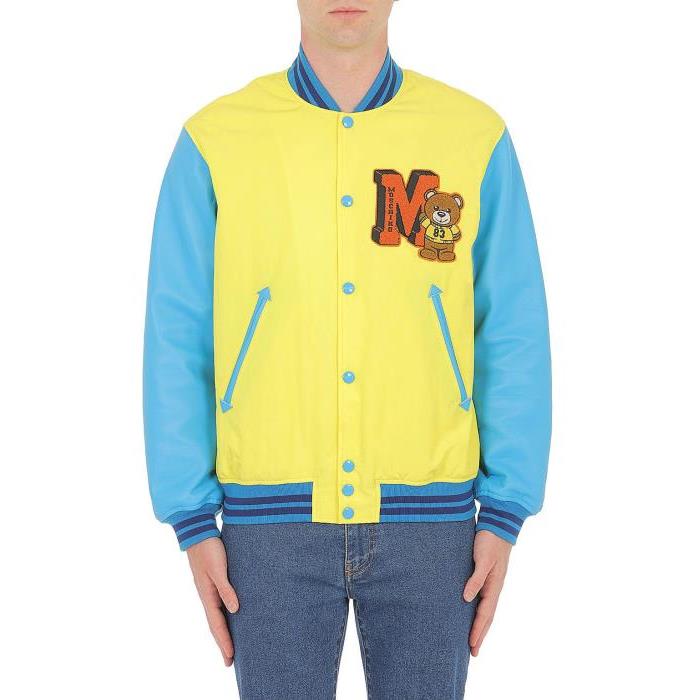 모스키노 컬러 블록 로고 패치 재킷 남자자켓 24SS A06010215 A1027FantasiaGiallo